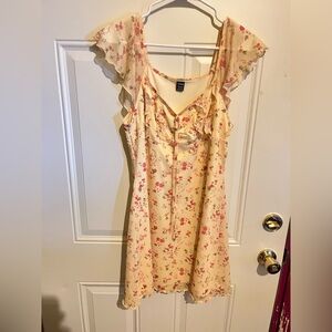 SHEIN Floral Mini Dress in Yellow and Pink